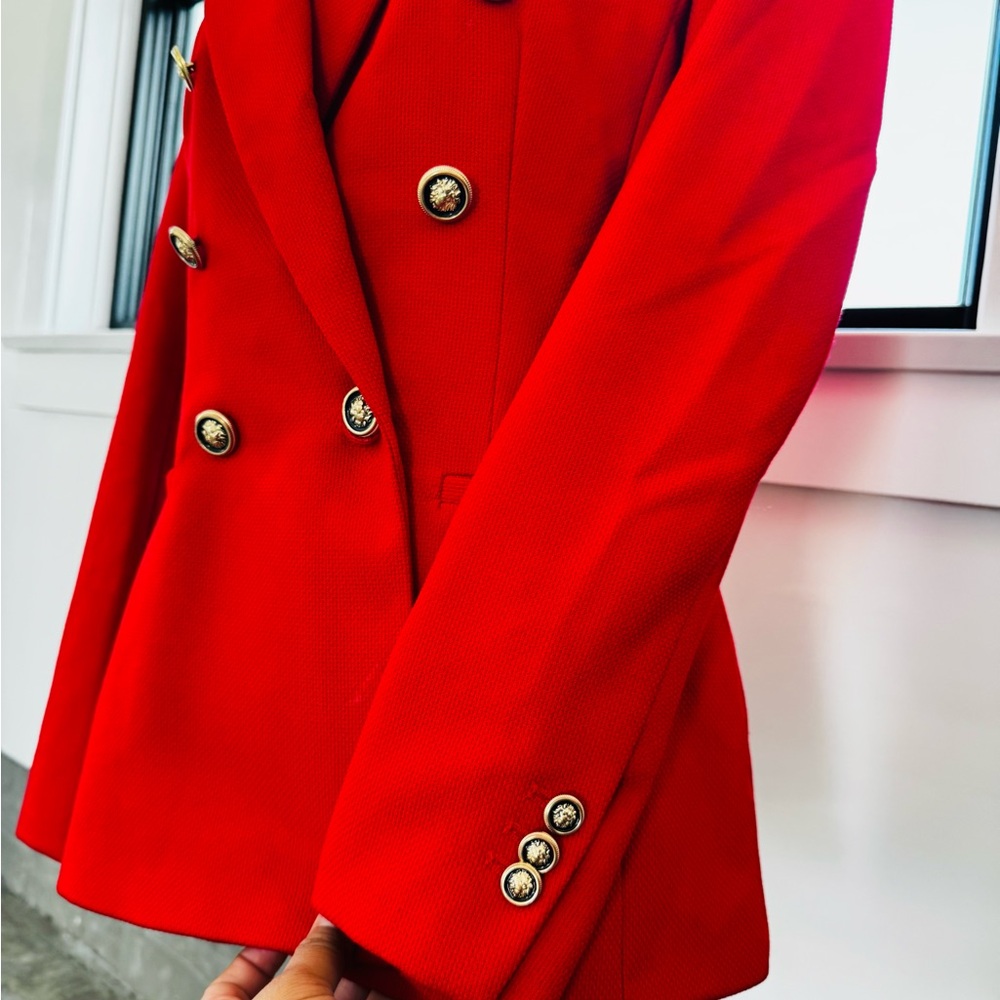 Zara Scarlet Double-Breasted Blazer - Picture 8 of 9